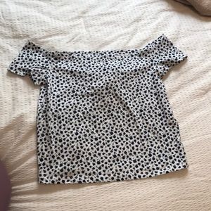 Flower off the shoulder top